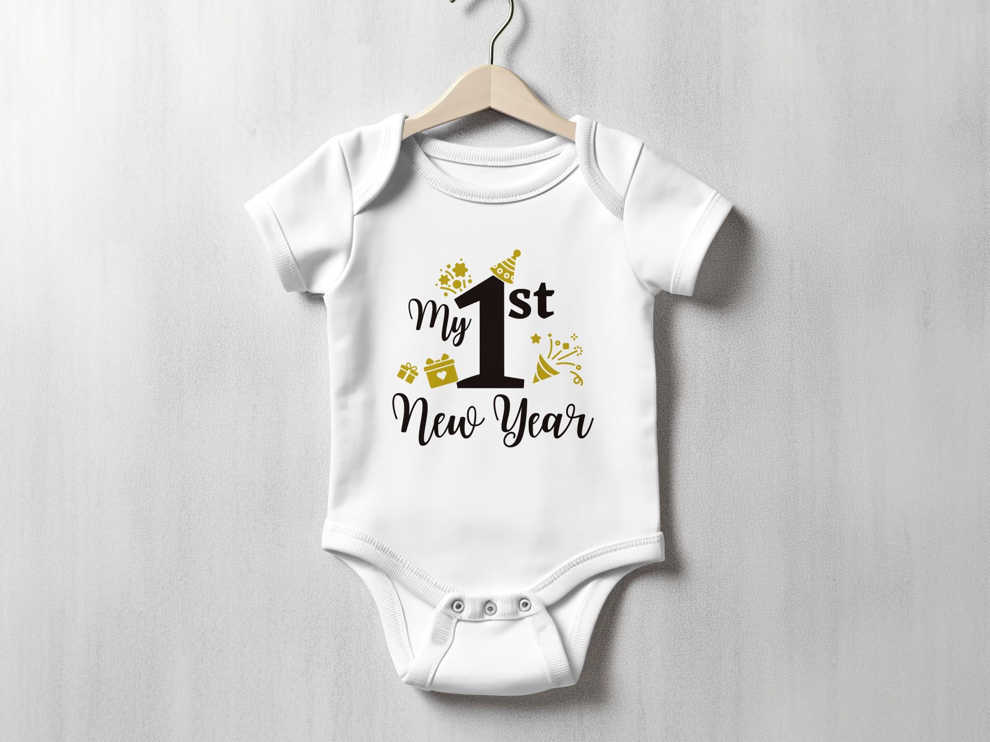 My 1st New Year Baby Bodysuit, New Year Party, New Year Shirt, Baby's First New Year