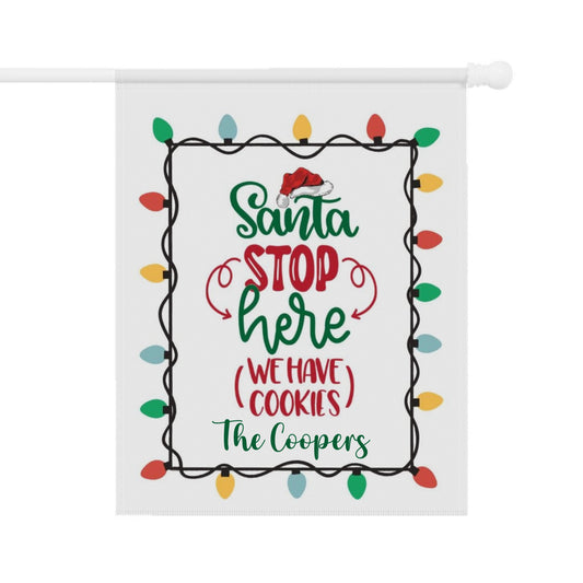 Santa Stop Here House Flag