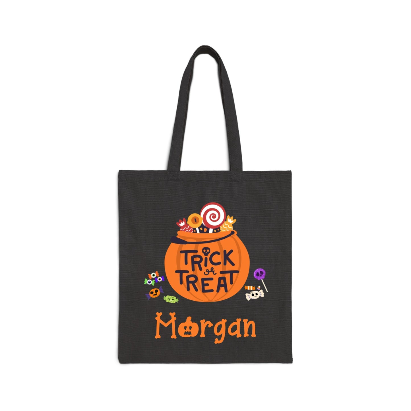 Trick or Treat Pumpkin Pail Halloween Cotton Tote Bag