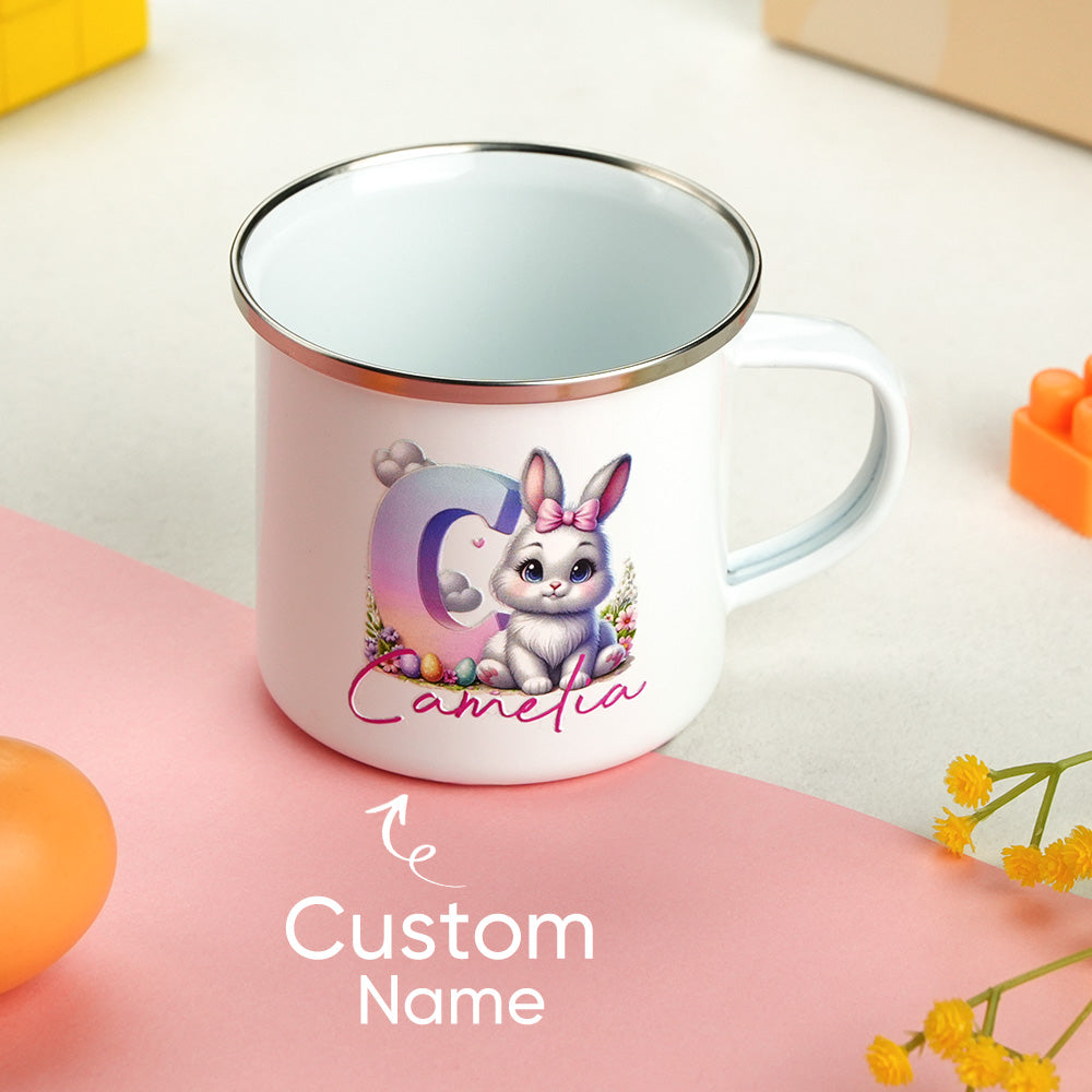 Personalized Easter Bunny Enamel Mug