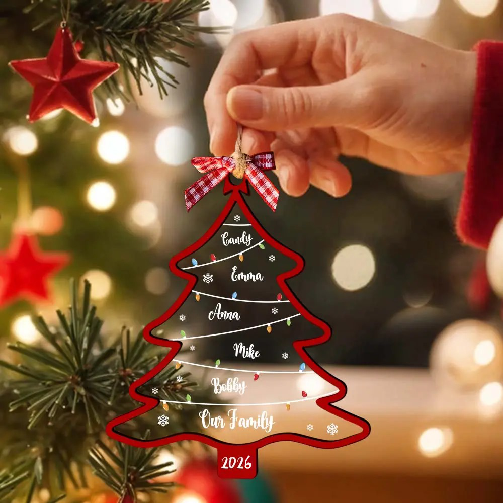 Personalized Christmas Tree Ornament with Names & Date