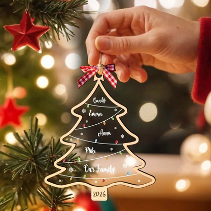 Personalized Christmas Tree Ornament with Names & Date