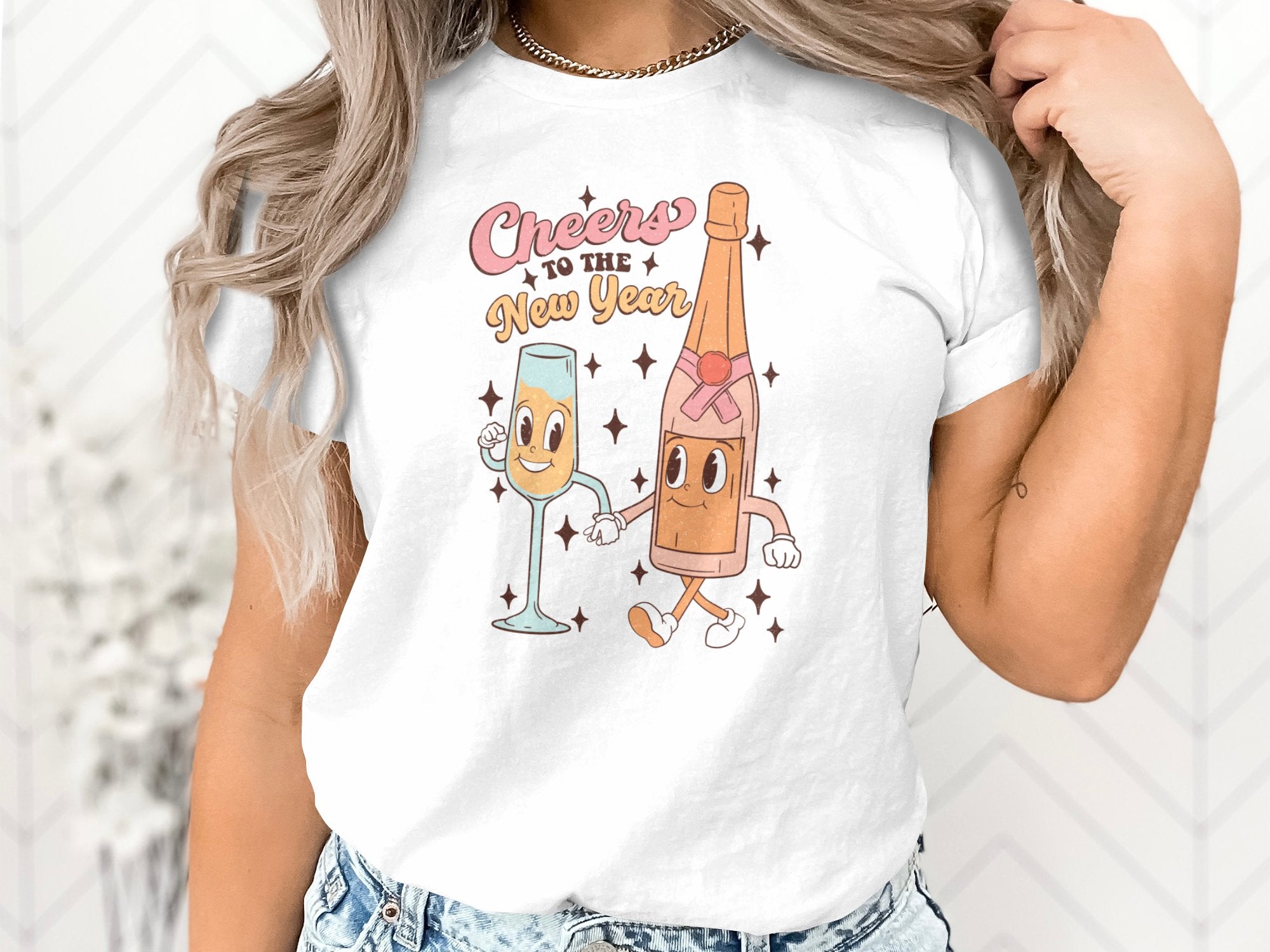 Retro Cheers to the New Years Shirt, Sweatshirt or Tank