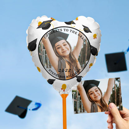 Personalized "Congrats to the Grad" Balloons with Custom Photo and Text