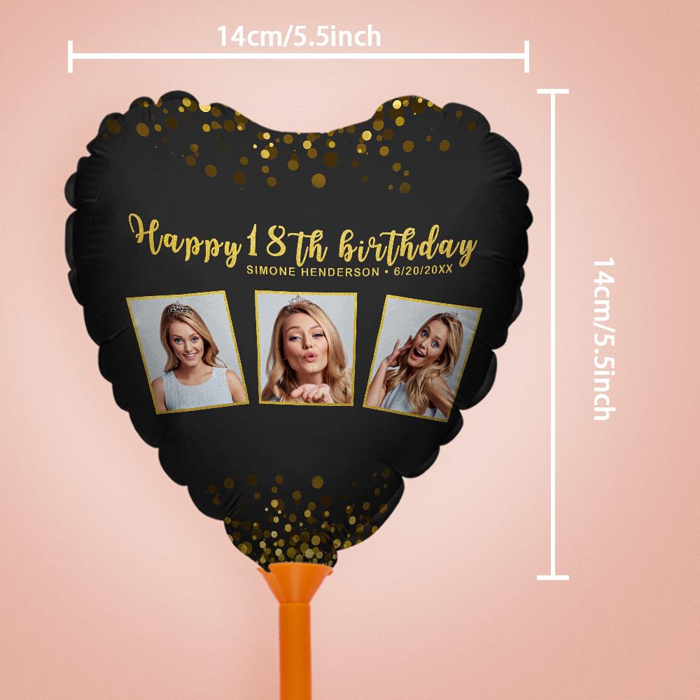 Personalized Photo Black Birthday Balloon