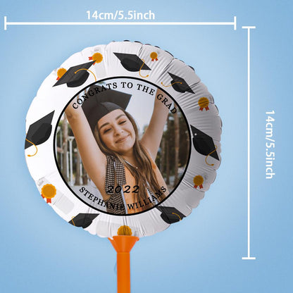 Personalized "Congrats to the Grad" Balloons with Custom Photo and Text
