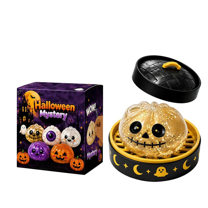 Halloween Mystery Squishy Toys, Cute Dumpling Stress Relief Squeeze Toys