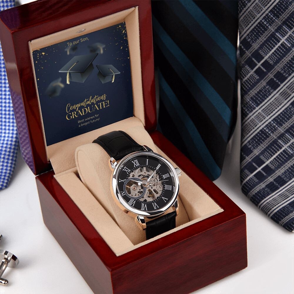 Congratulations Graduate Openwork Men's Watch