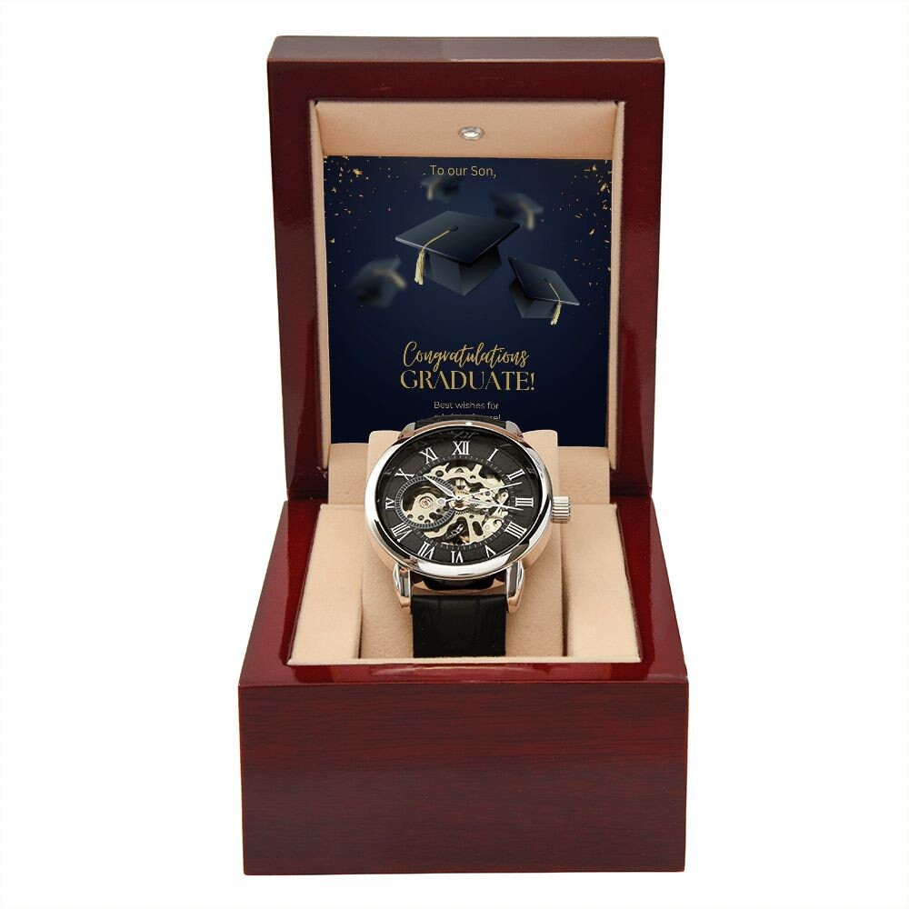 Congratulations Graduate Openwork Men's Watch