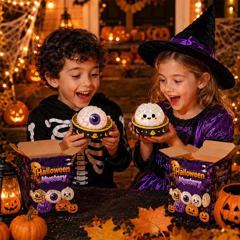 Halloween Mystery Squishy Toys, Cute Dumpling Stress Relief Squeeze Toys
