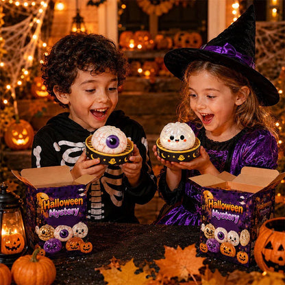 Halloween Mystery Squishy Toys, Cute Dumpling Stress Relief Squeeze Toys