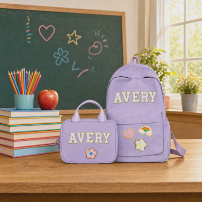 Personalized Backpack and Lunchbox with Custom Name Patches