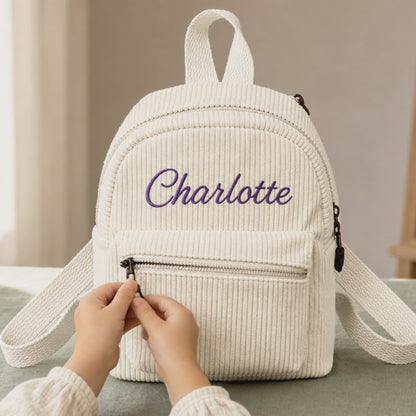 Personalized Mini Corduroy Backpack with Name