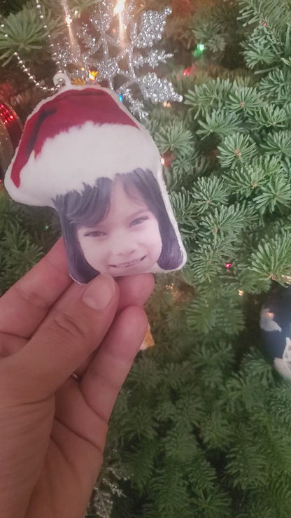 Custom Face on a Plush Christmas Ornament