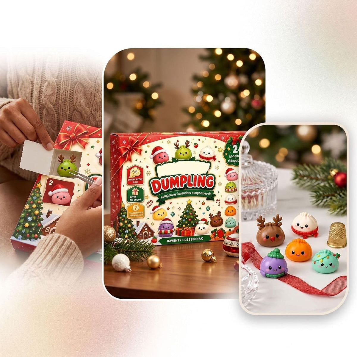 2026 Christmas Squishy Advent Calendar, 24-Day Dumpling Fidget Toy Countdown