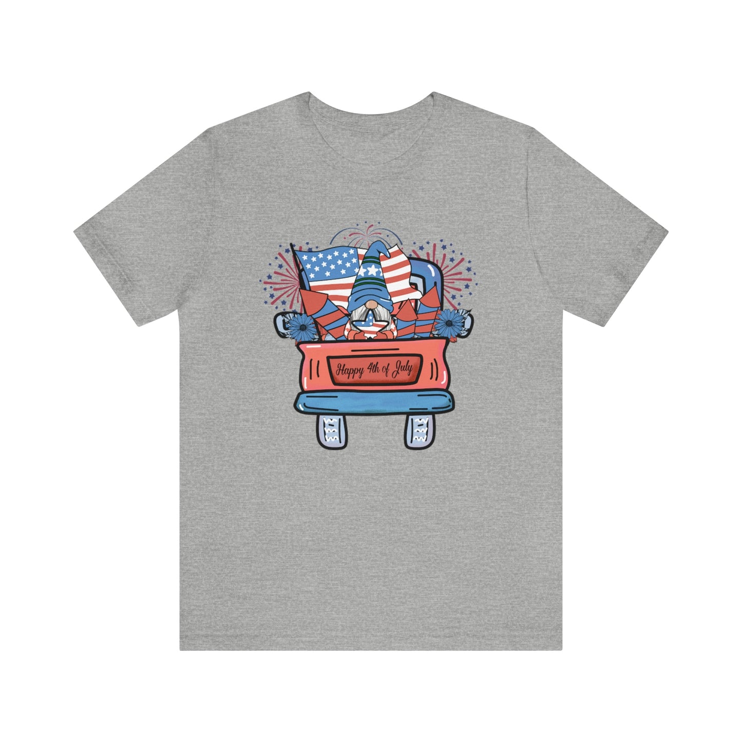 4th of July Gnome in Red Truck Shirt