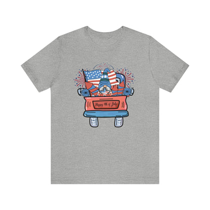 4th of July Gnome in Red Truck Shirt