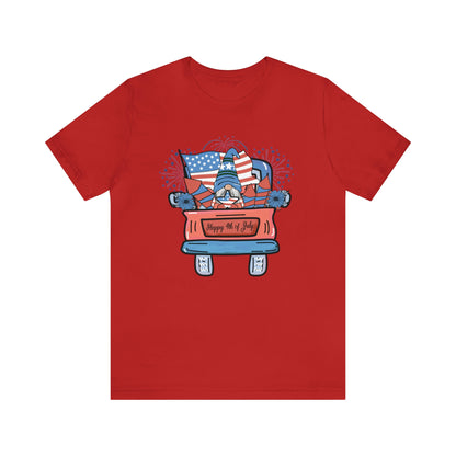 4th of July Gnome in Red Truck Shirt