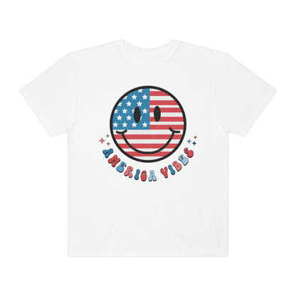 Retro American Vibes Smiley Face Comfort Colors Shirt