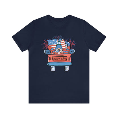 4th of July Gnome in Red Truck Shirt