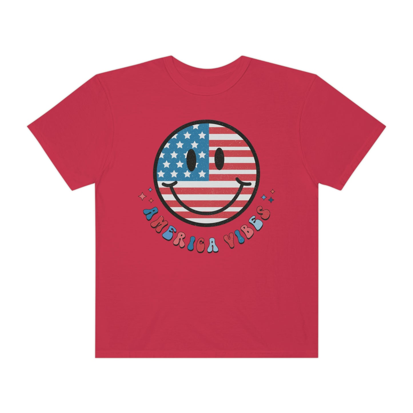 Retro American Vibes Smiley Face Comfort Colors Shirt