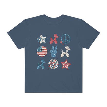 Retro 4th of July Nine Square Comfort Colors Shirt