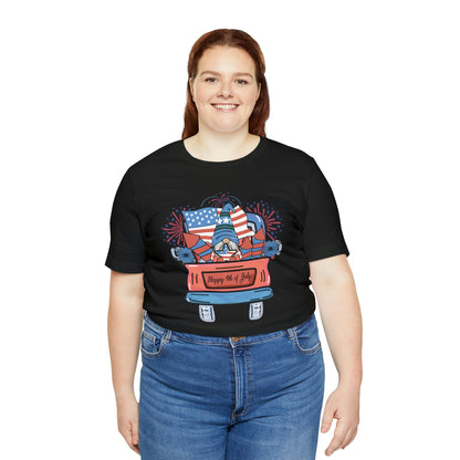 4th of July Gnome in Red Truck Shirt