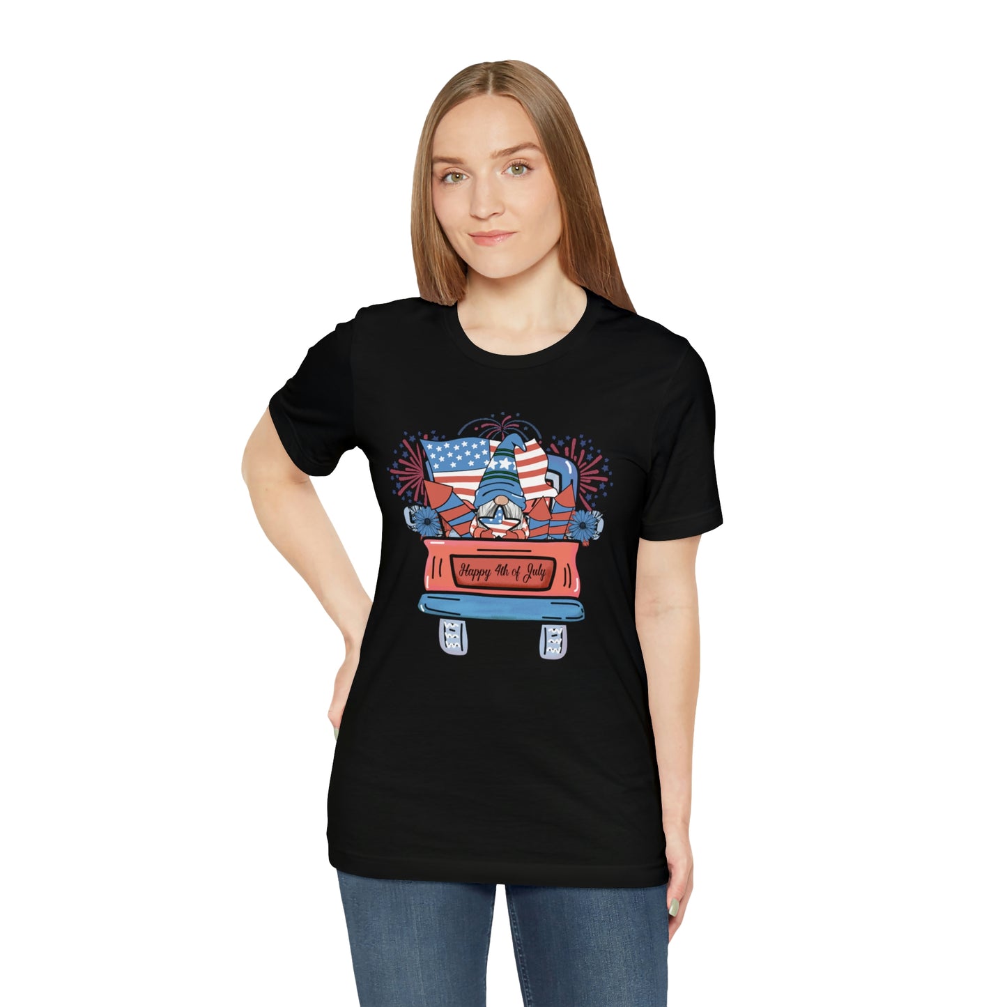 4th of July Gnome in Red Truck Shirt