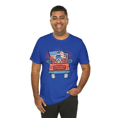 4th of July Gnome in Red Truck Shirt