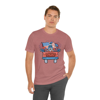 4th of July Gnome in Red Truck Shirt