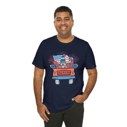 4th of July Gnome in Red Truck Shirt