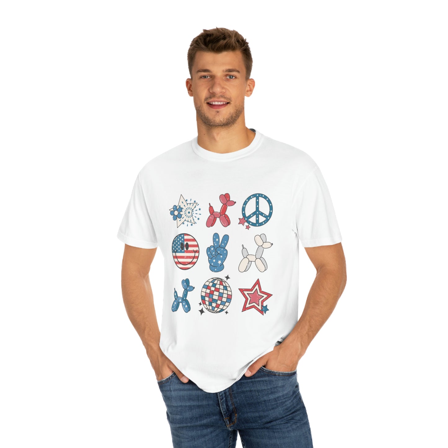 Retro 4th of July Nine Square Comfort Colors Shirt