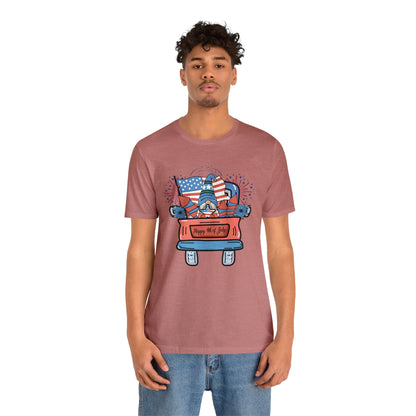 4th of July Gnome in Red Truck Shirt