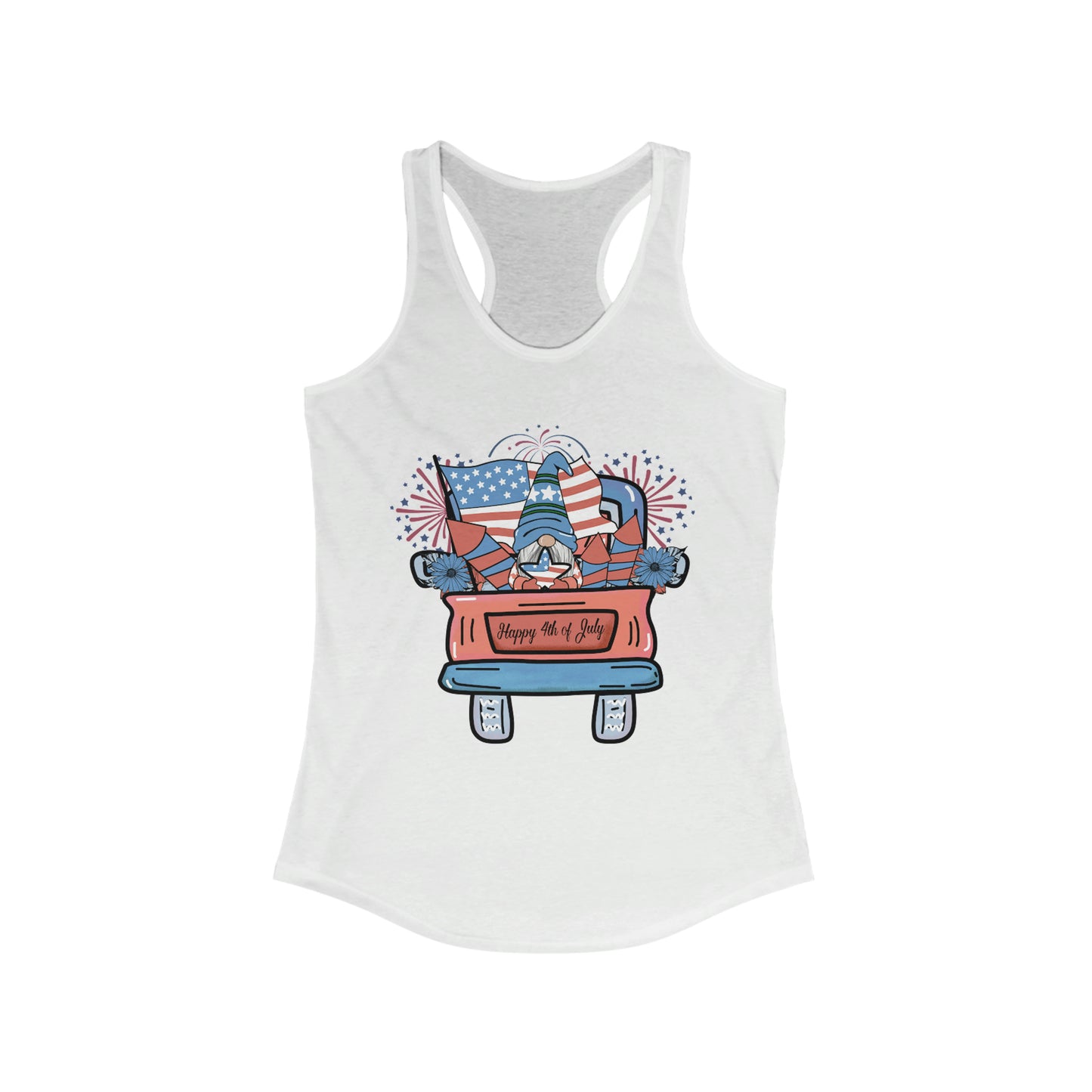 4th of July Gnome in Red Truck Tank