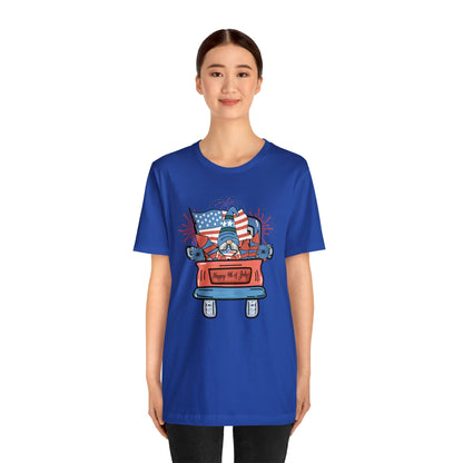 4th of July Gnome in Red Truck Shirt