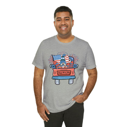 4th of July Gnome in Red Truck Shirt