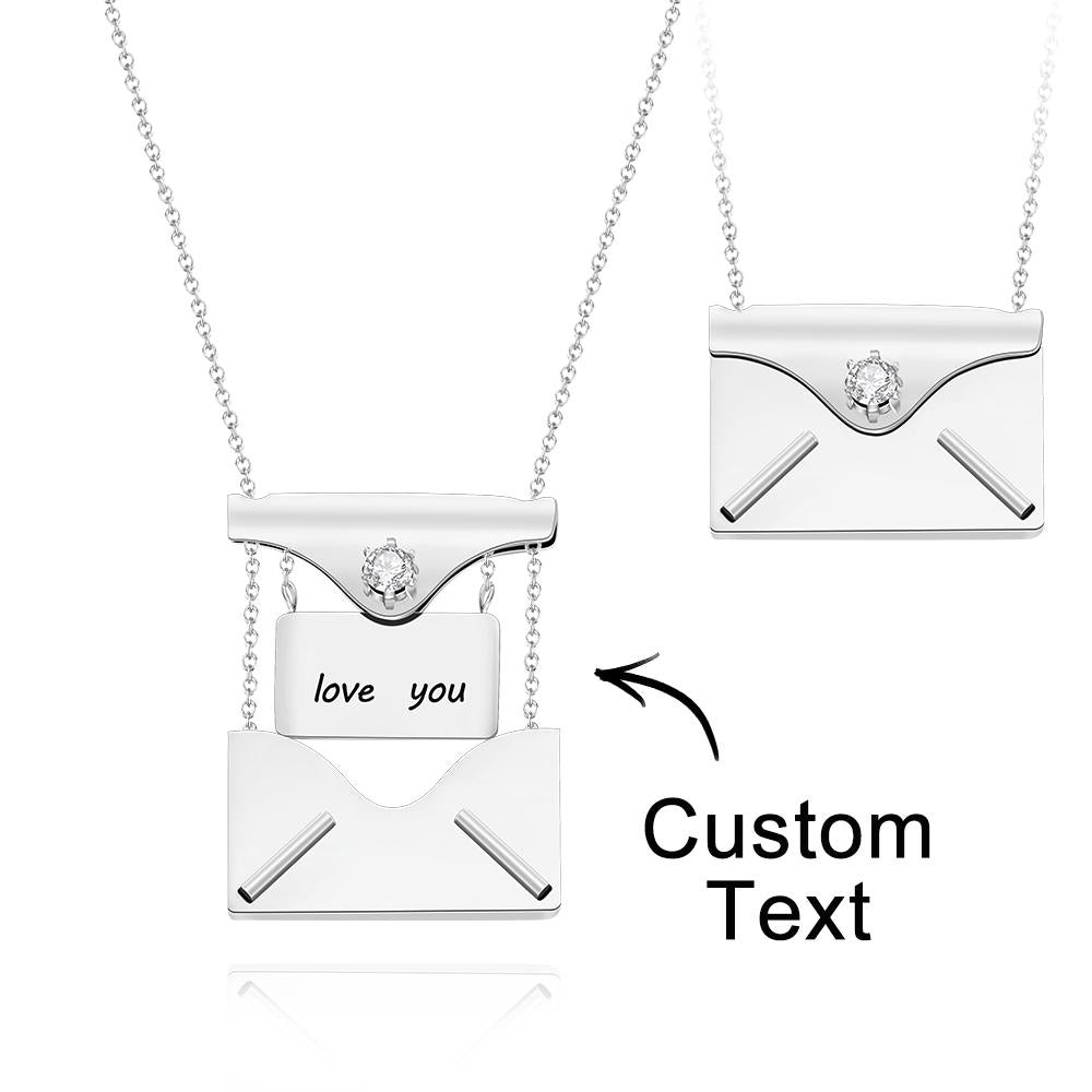 Custom Envelope Secret Message Locket Jewelry Pendant Necklace