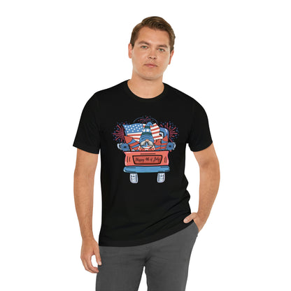 4th of July Gnome in Red Truck Shirt