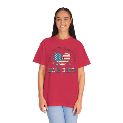 4th of July Brave Hearts Comfort Colors shirt