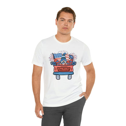 4th of July Gnome in Red Truck Shirt