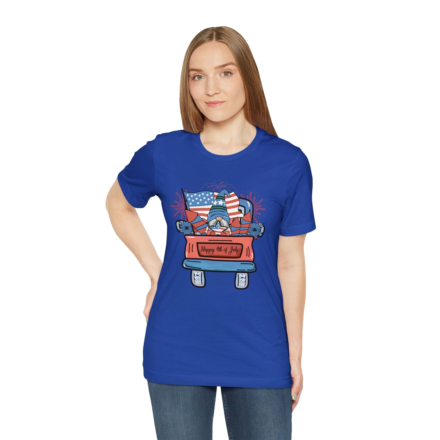 4th of July Gnome in Red Truck Shirt