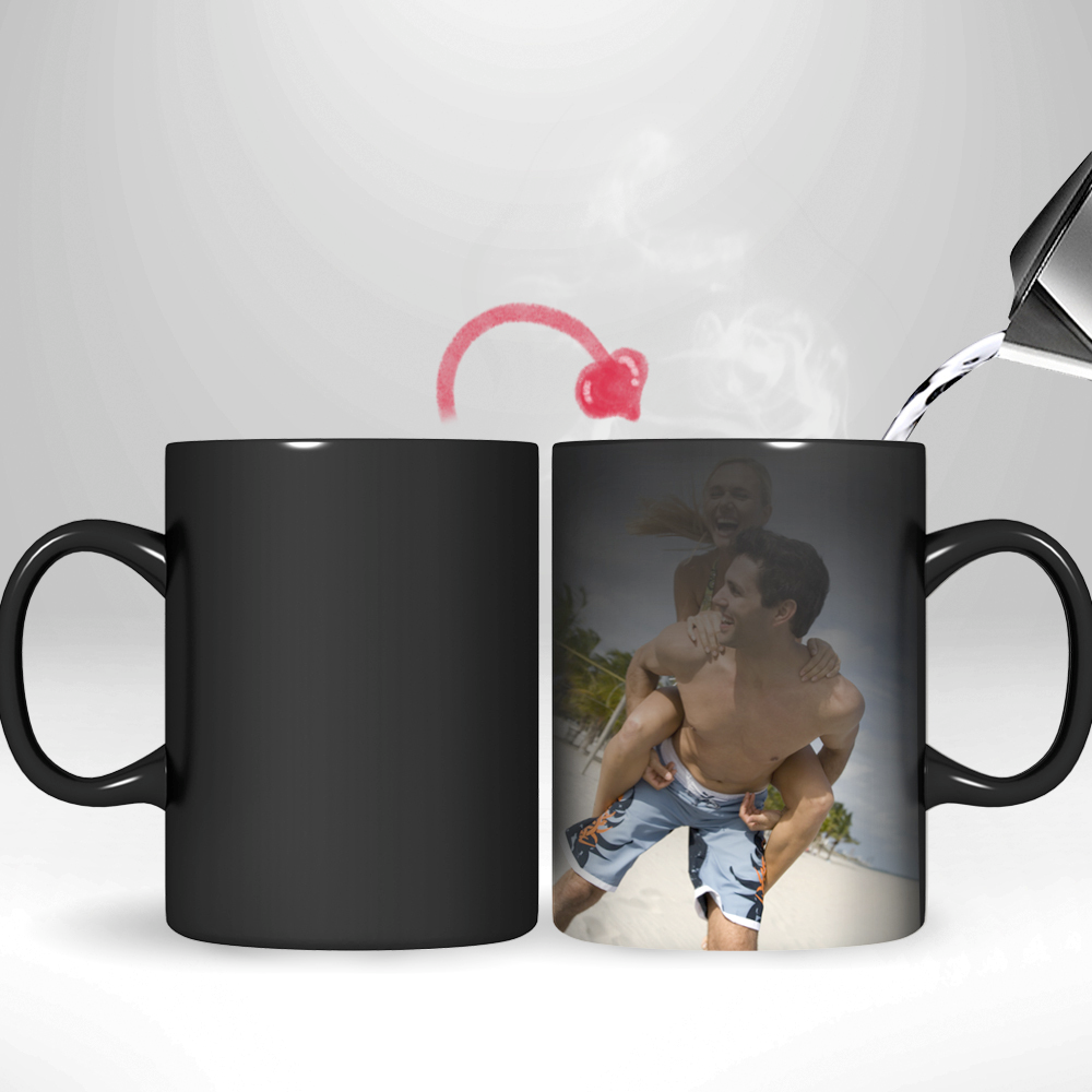 Magic Color Changing Coffee Mug with 2 Personalized Photos