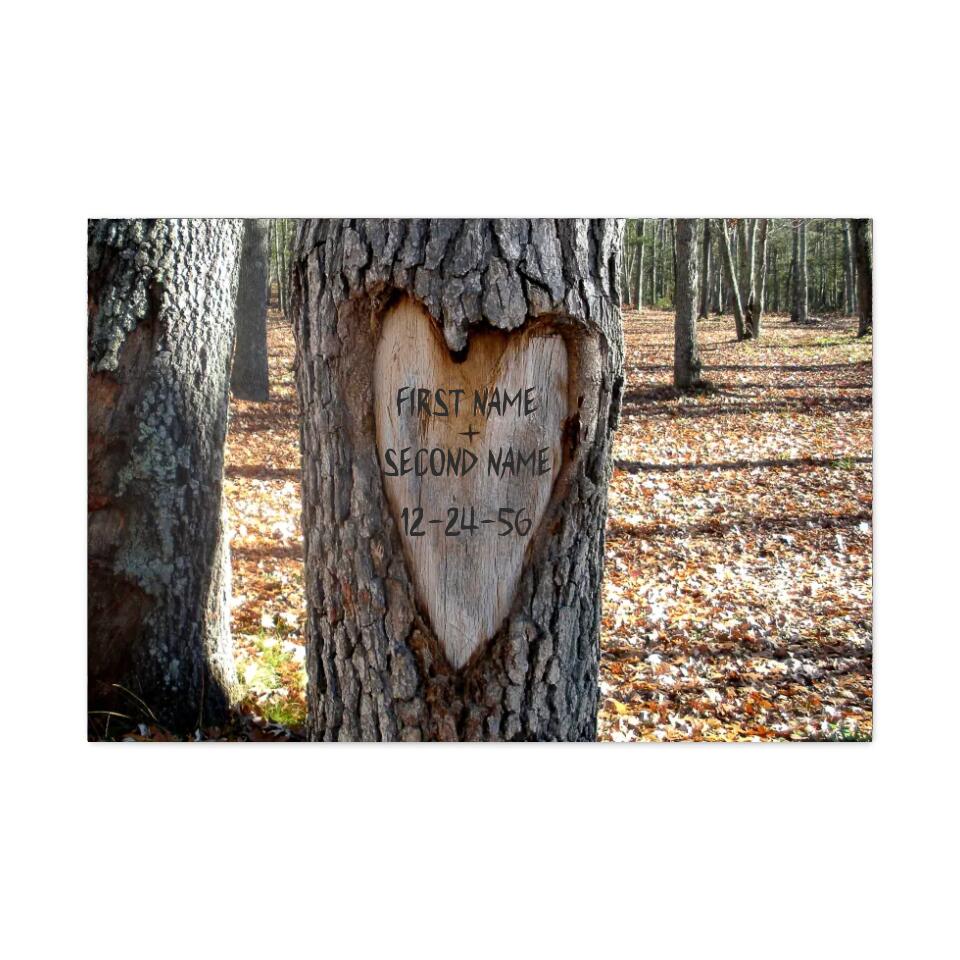 Names Carved in Oak Tree Artwork