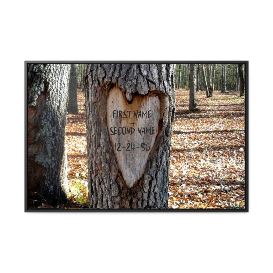 Names Carved in Oak Tree Artwork