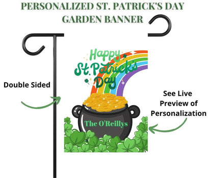 Happy St. Patrick's Day Garden or House Flag