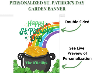 Happy St. Patrick's Day Garden or House Flag