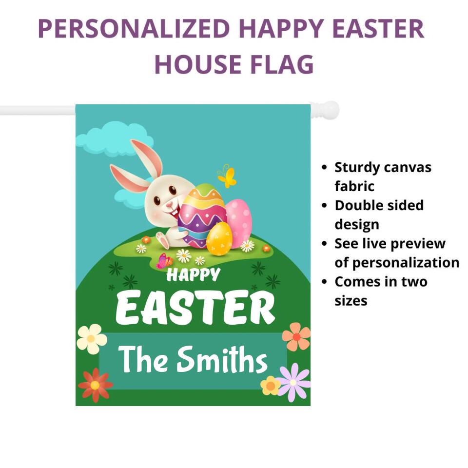 Happy Easter Personalized Garden or House Flag