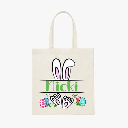 Easter Bunny Monogram Tote Bag