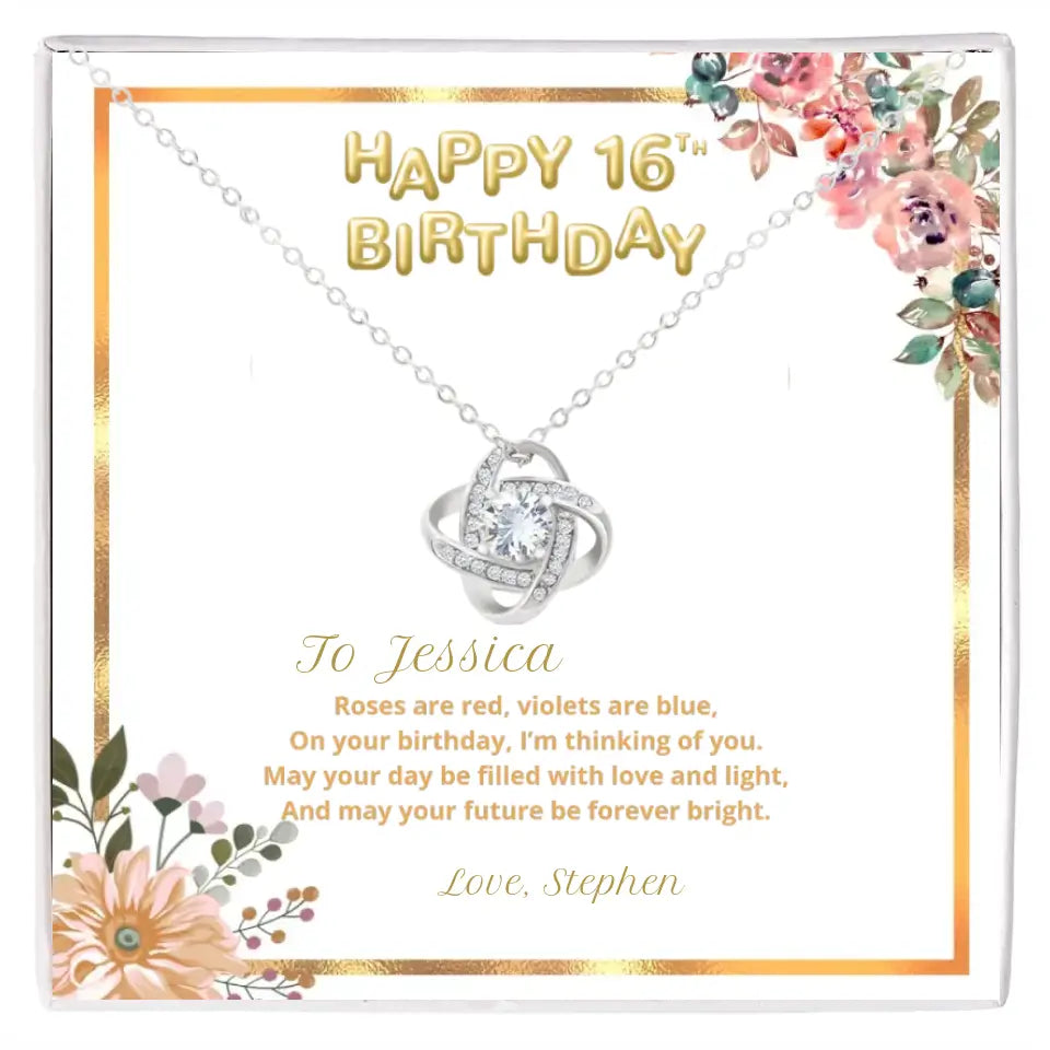 Birthday Love Knot Necklace