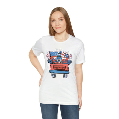 4th of July Gnome in Red Truck Shirt